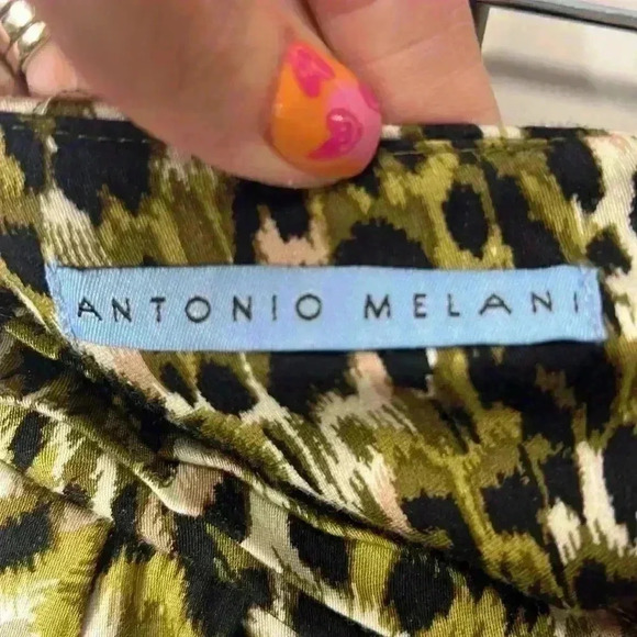 Antonio Melani Leopard Print Faux Wrap Skirt Size 14 - Picture 2 of 11